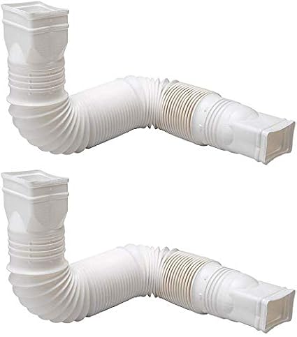 Flex-Drain 85010 Downspout Extension, White - 2 Pack