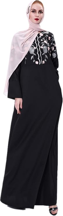 Vintage Muslim Women's Long Dress Embroidered Women Dubai Dress Kaftan Abayas