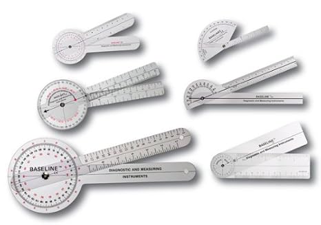 Baseline 12-1028-25 6-piece Standard Goniometer Set, Plastic
