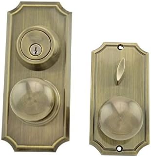 Weslock 01501IAIASL2D Unigard Premiere Interconnected Entry with Impresa Knob with 2-3/8" Backset and Round Corner Strikes Antique Brass Finish