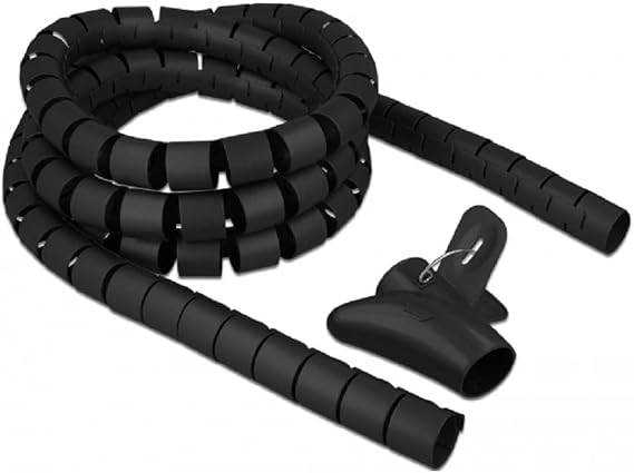 Delock Spiral Hose with Retractable Tool 2.5 m x 30 mm Black