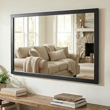 Frame My Mirror Black Bathroom Mirror for Wall, 28" x 36" Black Bathroom Vanity Mirror, Made in USA, Hangs Horizontally or Vertically, Meade Design