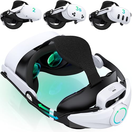 7500mAh Battery Head Strap for Meta Quest 3SQuest 3Quest 2, Adjustable Elite Strap Accessory Replacement for Enhanced Comfort Support for VR Headsets with Top & Back of Head Soft Cushions