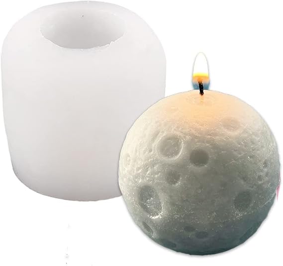 Cestony Moon shape Candle Silicone Molds for Making Candle Resin Pillar Aromatherapy Candles Wax Soap Flower Specimen Clay Craft