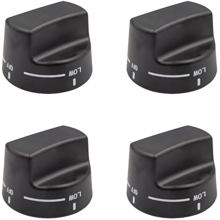 PA010034 Black Top Burner Knob Replacement Fits Viking Ranges VGIC305-4BSS, VGIC485-6GSS Replaces PA010034, VKNPA010034, AP5315062 4 Packs