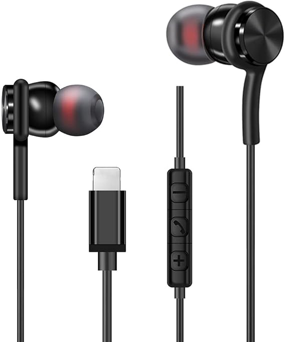 iPhone 13 12/12 Mini 11 Pro/11 Pro Max Kulaklıklar için Kablolu Kulaklık, Stereo Gürültü Yalıtımı 7/8/8 Plus/X/XS/XR/XS Max ve iPad ile Uyumlu