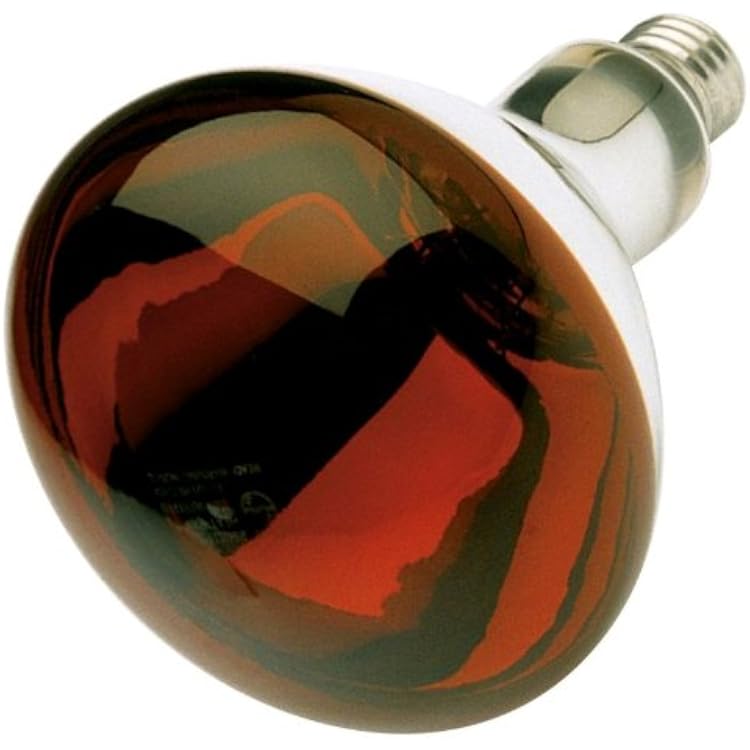 6 Pack Satco S4998 250 Watt Red Infrared Weather Proof Heat Lamp Bulb with Medium Base