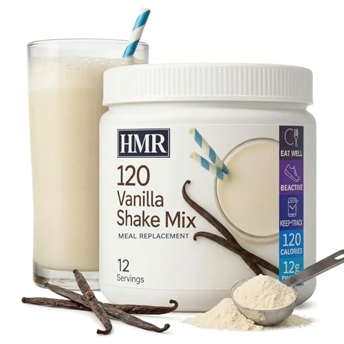 HMR 120 Vanilla Shake Meal Replacement Powder | Vanilla Shake Mix to Support Healthy Weight Loss | 12g of Protein | Nutritional Drink | Low Calorie Food | 12 Servings | 13.55 Ounce Pack of 1