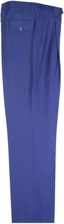 Tiglio French Blue Wide Leg, Pure Wool Dress Pants