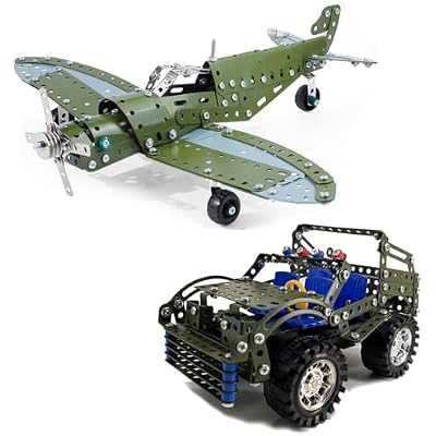283 Pcs Metal Model Car Kits & 285 Pcs Metal Model Airplane Kits, Erector Set, Building Toys, STEM Kits