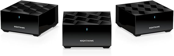 NETGEAR Nighthawk Advanced Whole Home Mesh WiFi 6 System (MK63S) with Free Armor Security AX1800 Router with 2 Satellite Extenders, Coverage up to 4,500 sq. ft. and 25+ Devices