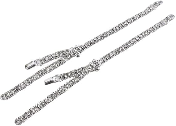 Ladies Sexy Rhinestone Bra Straps Metal Chain Buckle Adjustable Shoulder Straps for Bra Tops Dress Rock Style