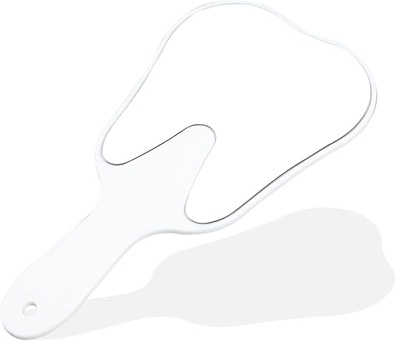 Cute Tooth Shaped Mirror - Handheld Makeup Mirror with Handle for Women & Kids - Lightweight & Smooth