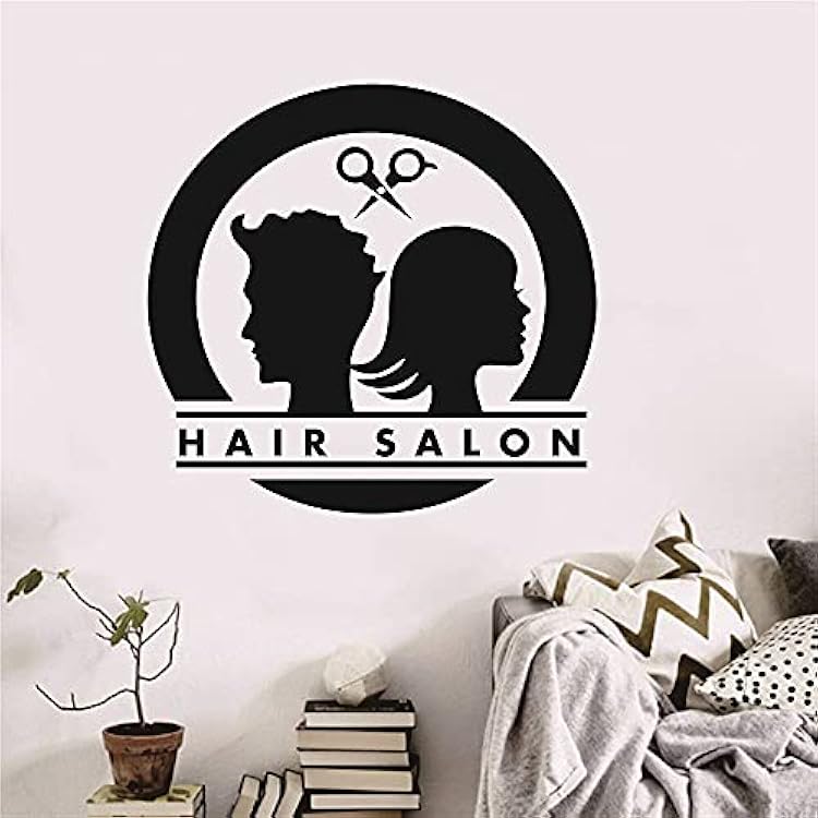 Hair Salon Wall Decal Hairdresser Beauty Salon Logo Design Scissors Barber Barbershop Wall Decoration Stickers TM-45