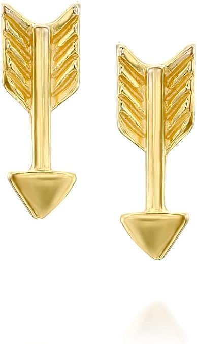 Gold Arrow Stud Earrings - Designer Handmade Everyday Tiny Earrings
