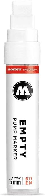 MOLOTOW ONE4ALL Empty Marker, 15mm, Compatible with Most Paints and Inks (611.000) White