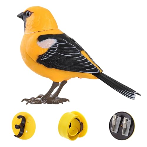 Electric Singing and Chirping Bird Toy, Simulation Interactive Bird Toy for Kids, Cute Realistic Chirping and Moving Artificial Sparrow, Battery Operated, Garden Home Ornament Decoration