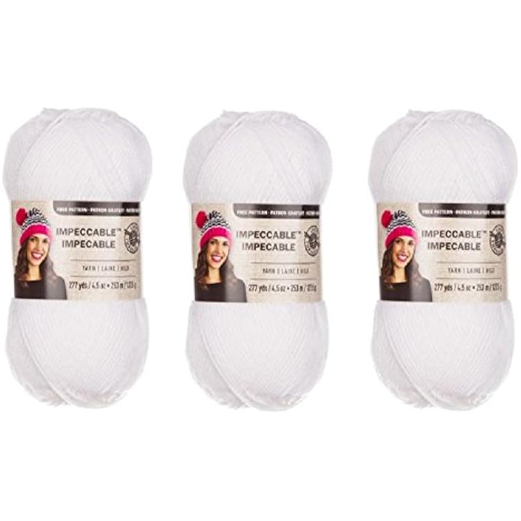 Loops & Threads Impeccable Yarn 4.5 oz White 3-Pack