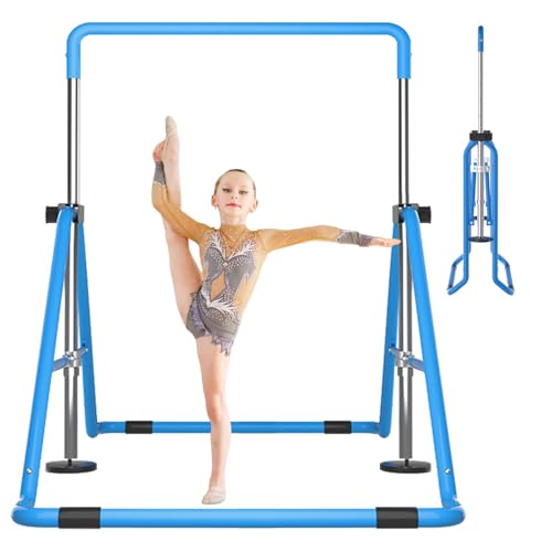 DOBESTS Kids Gymnastics Bar Folding Horizontal Bar, Adjustable Height Gymnastic Horizontal Bars, GymnasticTraining Equipment for Home