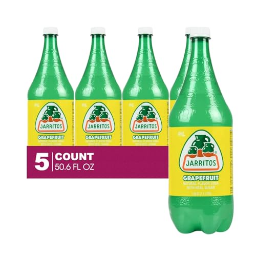 Jarritos 5-Pack of Grapefruit Mexican Soft Drink Plastic Bottle 50.7 fl oz 1.5 lt Made with 100% Natural Sugar