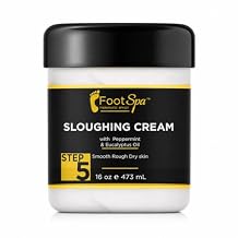 FOOT SPA - Foot Cream, Sloughing Lotion, Peppermint and Eucalyptus Oil, 16 Oz - for Dry Cracked Feet, Scrub Gently, Exfoliating, Smooths and Eliminates Buildup of Dead Skin