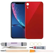 Back Rear Glass Cover Replacement Compatible with iPhone XR 6.1 inches with Repair Tool Kits (Red)