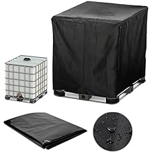 IBC Tote Cover 275 Gallon Water Tank - IBC Rain Barrel Cover for 1000L - 210D Water Tank Cover - Dustproof Water Tank Container Protective Cover Ton Barrel Accessories,Black