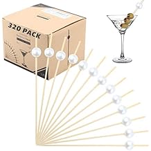 Cocktail Toothpicks for Appetizers - (Pack of 320) 4.75 Inch Decorative Toothpicks for Appetizers, Cocktail Picks for Drinks Fancy Toothpicks for Appetizers