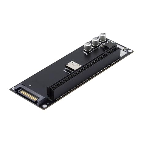 ChenYang Oculink SFF-8611/8612 to PCI-E 4.0 16X PCI Express Expansion Card Adapter with Extra SATA Power for External Graphics Card & SSD
