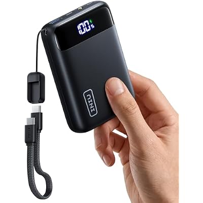 INIU Smallest 20000mAh Power Bank, 22.5W PD Fast Charging Portable Charger with Detachable Cable, Flight-Safe Battery Pack with LED Display for Travel Xiaomi iPhone 17 16 Samsung S26 Google iPad etc
