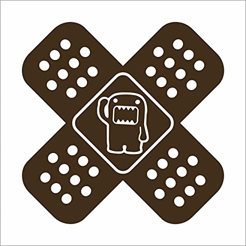 Sticker - Decal - JDM - Die Cut - domo kun Plaster Cross - 180x99 mm - JDM - Die Cut - Car - Truck - Bus - Window - Laptop - Coach - Rear Window - Brown