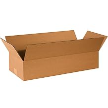 BOX USA 26x10x4 Flat Corrugated Boxes, Flat, 26L x 10W x 4H, Pack of 75 | Shipping, Packaging, Moving, Storage Box for Home or Business, Strong Wholesale Bulk Boxes