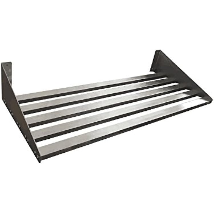 304 Stainless Steel Standard Wall Shelf, Cookware Storage Organizer, Kitchen Wall Pot Pan Rack,With 6 Hooks, Capacity 200 lb 23.5 x 11.5 suitable for Electric or Induction Cooker