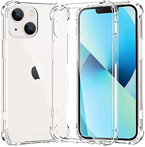 Melomon Case for iPhone 13 Mini, (5.4-inch) 13 Mini Clear Case with Shockproof Bumper, Anti-slip Transparent TPU Cover for iPhone 13 Mini
