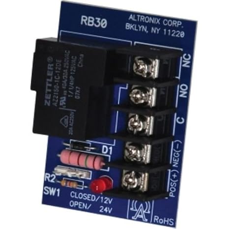 ALTRONIX RB30 28 VDC '277 VAC, 30 AMP' 115VAC, Realy Module; 12VDC OR 24VDC, SPDT