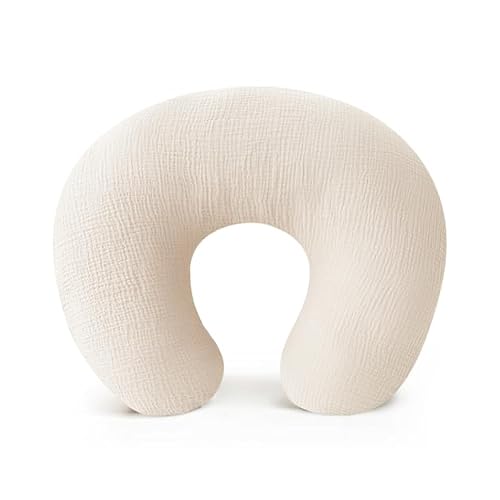 Konssy Muslin Nursing Pillow Covers, 100% Cotton Soft & Adorable Covers for Breastfeeding Pillows, Slipcovers for Newborn Baby Boys & Girls