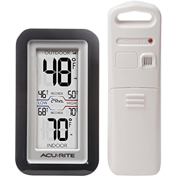 AcuRite 02043 Digital Thermometer with IndoorOutdoor Temperature,Black