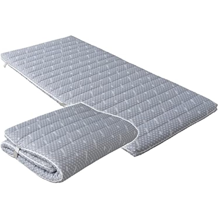 EMOOR Foldable Hybrid Futon Mattress, High-Resilience Urethane Foam 150N with Washable Padded Cover, Small-Twin, Tatami Floor Sleeping Mat Pad Topper, Gray