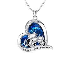 Cute Animal Gifts for Women Cow Necklace 925 Sterling Silver Raccoon/Hippo/Rabbit Pendant Cow Jewelry Gift for Birthday Christmas