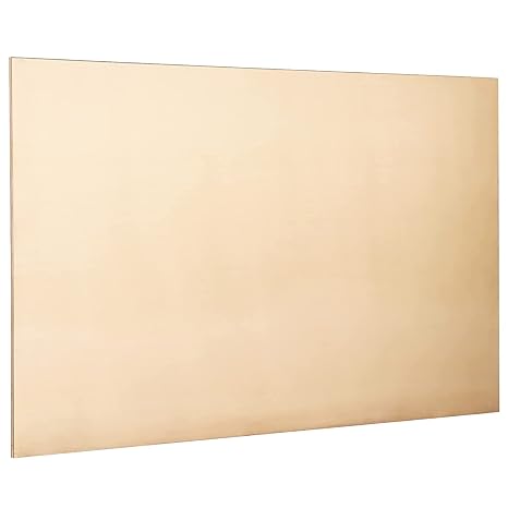 Brass Sheet, Metal Sheets Plates, 12" Length x 6" Width x 0.016" Thickness, 26 Gauge, Brass Plate Sheet