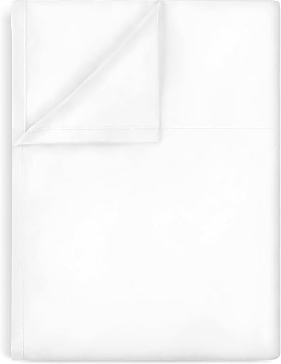 Lirex Flat Sheet, Twin Size Extra Soft Brushed Microfiber Flat Sheet, Machine Washable Wrinkle Free Breathable (White, Twin)