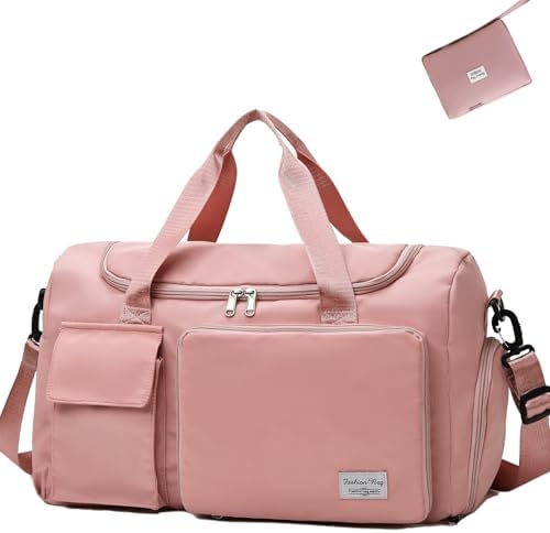 Travel Duffel Tote Bag,Travel Weekender Overnight Bags Women Carry On Bag Totes for Airplanes,Sports Gym Duffle with Trolley Sleeve
