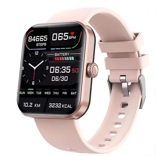 TrackPro 2.0 Smart Watch for Men Women, 247 Heart Rate Monitor with Alerts, 10 Second Quick Check, Health Fitness Activity Tracker, Bluetooth Smartwatch for iOS Android, Waterproof Pink