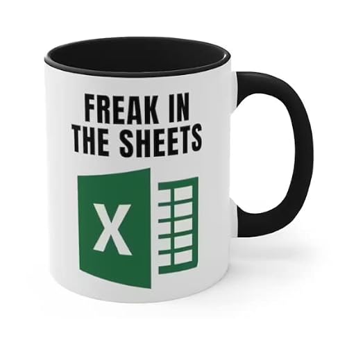 Freak in the Sheets Spreadsheet Pun Coffee Mug, Funny Accountant Mug, Accounting Gifts, Tax Season Mug, Coworker Office Gift Ideas, White