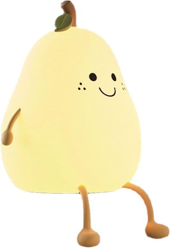 VALINK LED Children Night Light, Cute smile pear-shape Night Light Soft Silicone Night Light with Touch Sensor 7 colors bedside lamp bedroom decoration night light girl gift