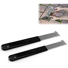 2 Pcs Paver Removal Tool Set with Double Joint Scraper, Micro-Tooth Groove & Non-Slip Rubber Handle - Perfect for Lawn,Garden,Brick,Patio, Block & Paver Replacement.