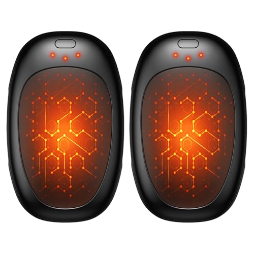 infray Hand Warmers Rechargeable, 2 Pack Electric Hand Warmer Reusable USB Pocket Warmer, 3 Settings Heated Portable AI Handwarmer Great Gifts for Christmas, Outdoor, Golf, Hunting