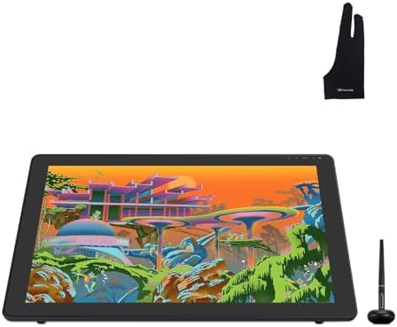 HUION Kamvas 22 Plus Drawing Tablet with Screen and Palm Rejection Artist Glove