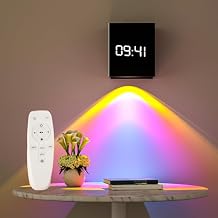 Sunset lamp Projection lamp Wall Clock Room Ambient Light led Rechargeable Remote Control Night Light Bedroom Wall Decorative Light (Black)