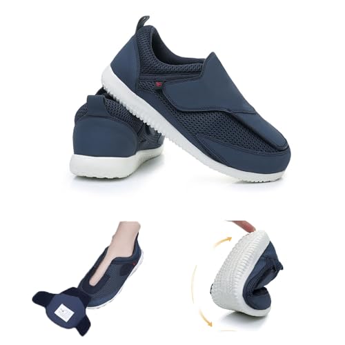 Diabetic Shoes for Women Extra Wide Adjustable Walking,Slip-on Shoes for Swollen Feet for Elderly Soft Reduce Pain Caused by Friction Blue11